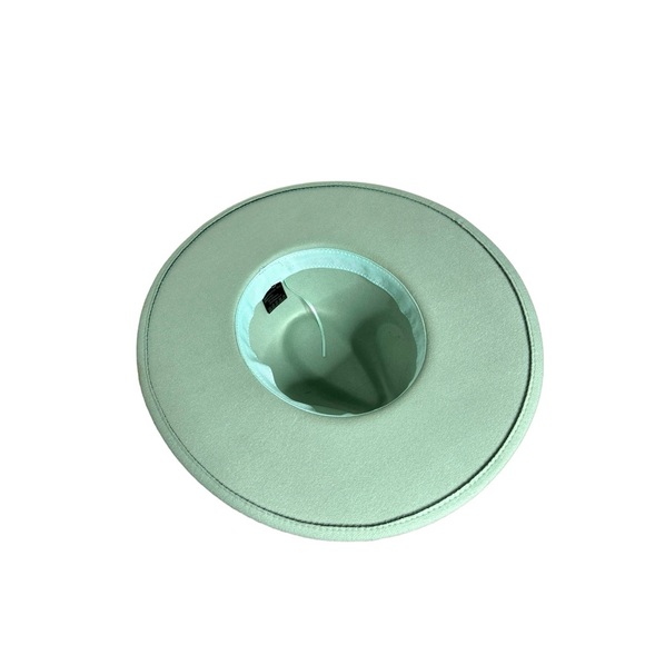 Unisex Customized wide brim teal Fedora hat. - Picture 10 of 14